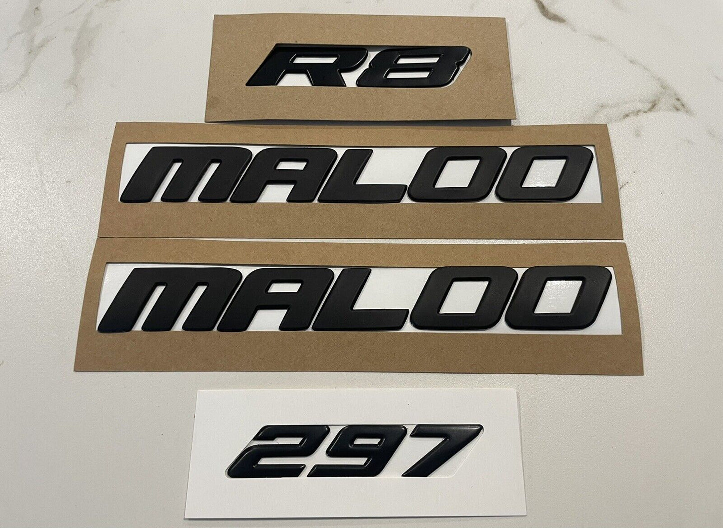HSV Maloo VZ  Script Badge and 297,R8 Combo Matt Black