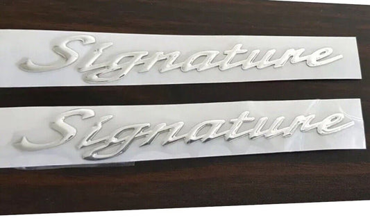 Signature Chrome Script Badge X 2   For HSV Clubsport Senator Grange Maloo
