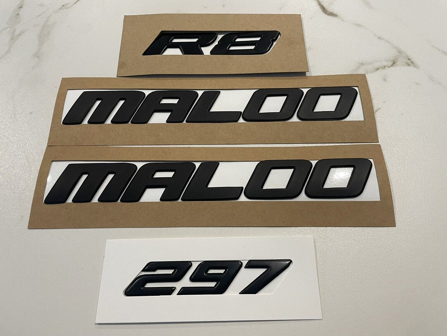 HSV Maloo VZ  Script Badge and 297,R8 Combo Matt Black